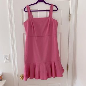 Pink ruffle hem dress